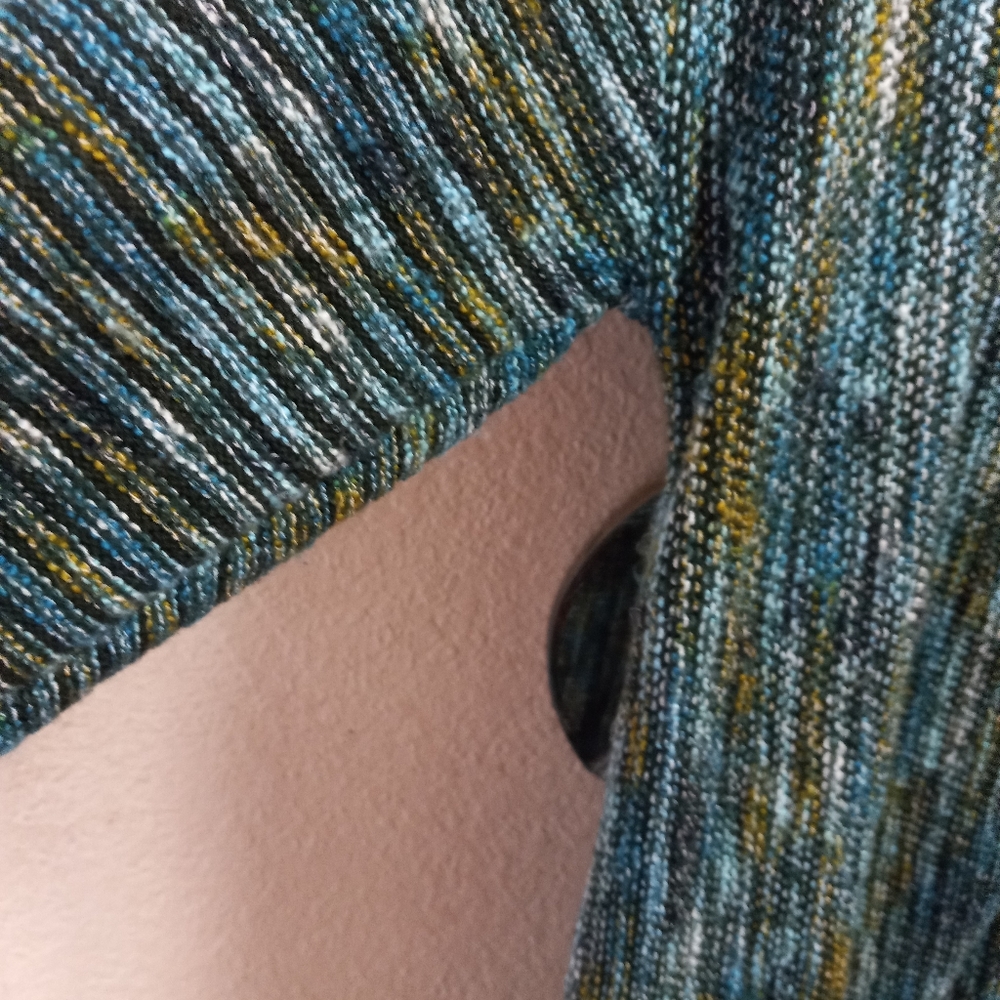 Long cardigan. Marled turquoise, geen and more. New. Size small. - Picture 3 of 11